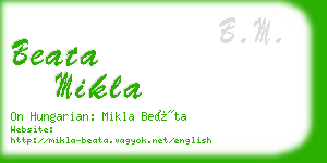 beata mikla business card